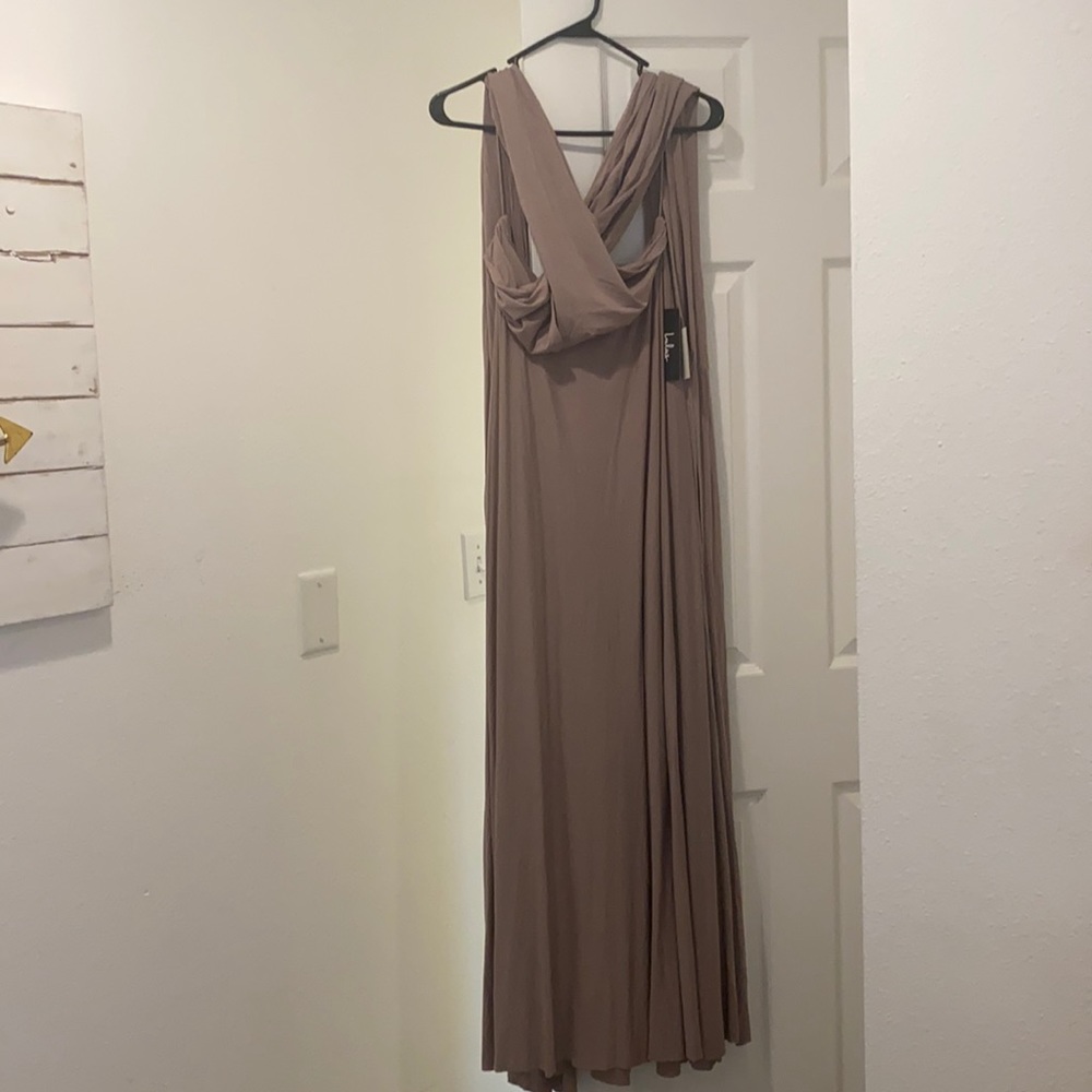 Tricks of the Trade Taupe Maxi Dress